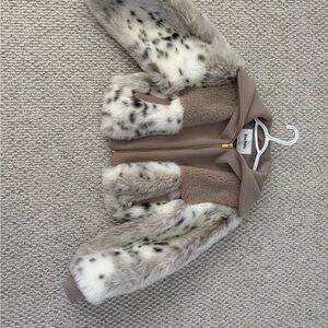 Ena Pelly Taupe Faux Fur Jacket